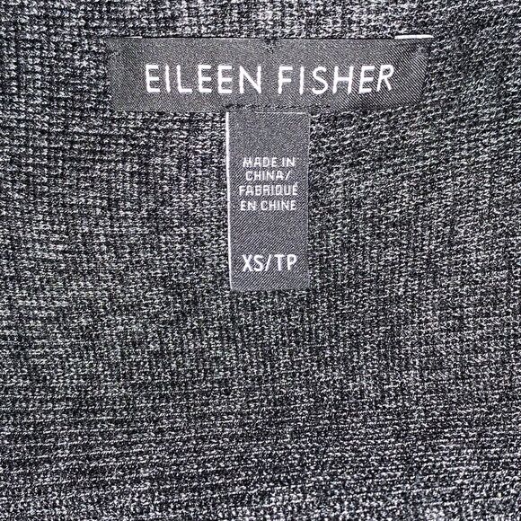 Eileen Fisher Wool & Tencel Sweater Oversized Tunic Top XS Marled Black & Gray - Picture 6 of 8